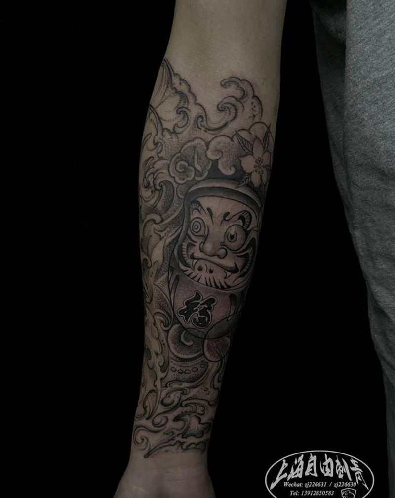 达摩蛋纹身图片_新传统达摩蛋纹身图案