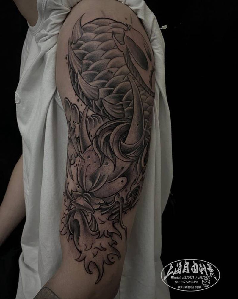 龙纹身图片_手臂新传统龙纹身图案