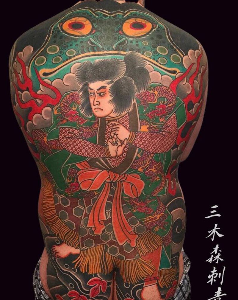 老传统纹身图片_背部老传统纹身图案