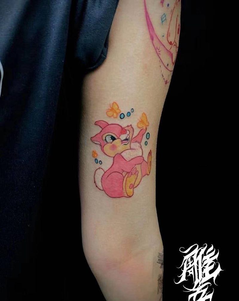 兔子纹身图片_手臂New School纹身图案
