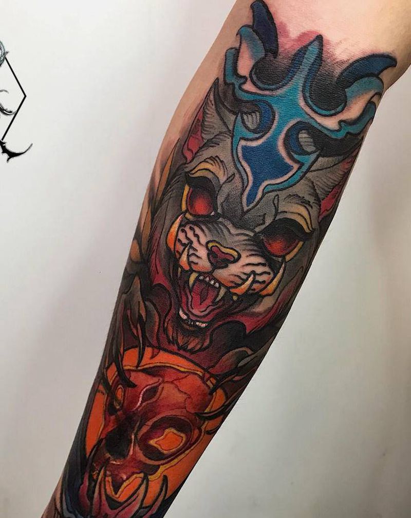 遮盖作品纹身图片_手臂手部New School纹身图案