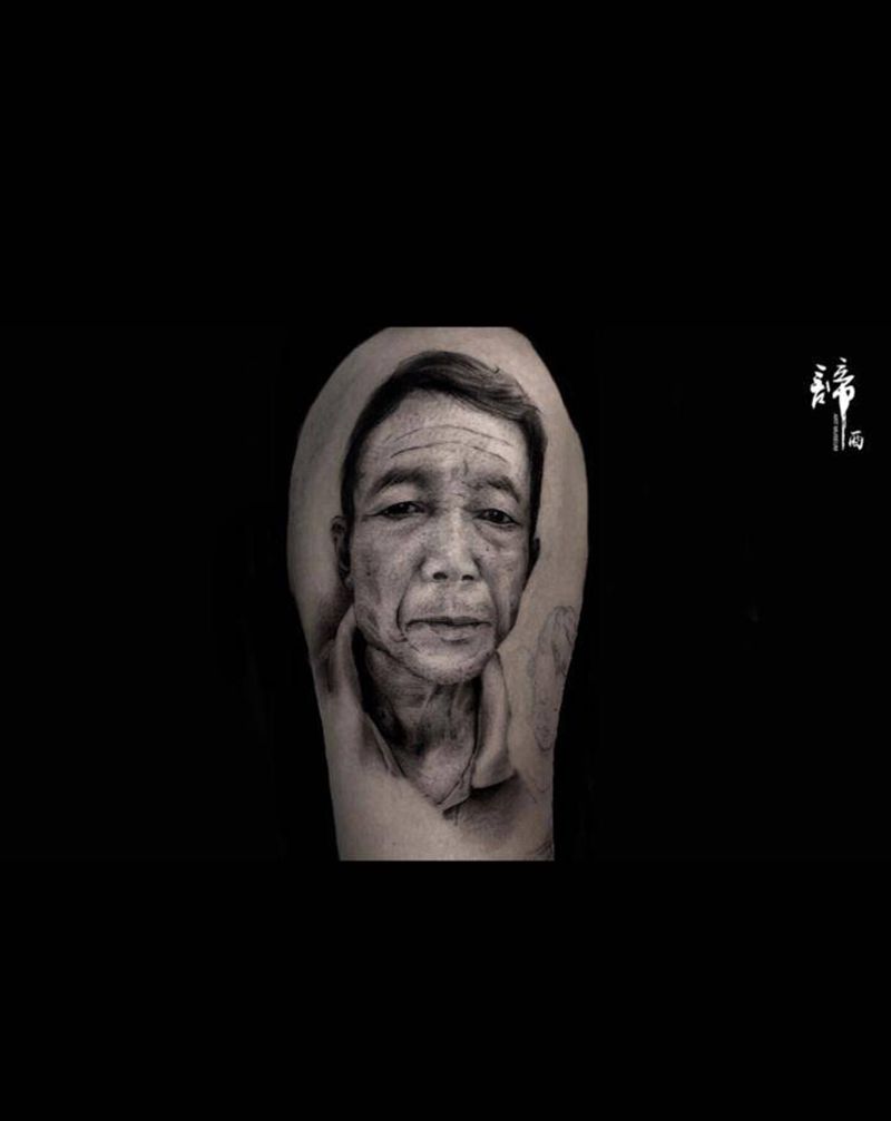 素描纹身图片_手臂欧美写实纹身图案