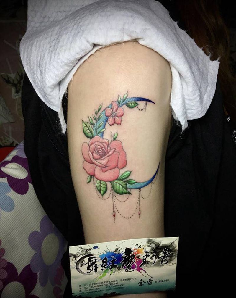 素花纹身图片_手部水彩花纹身图案