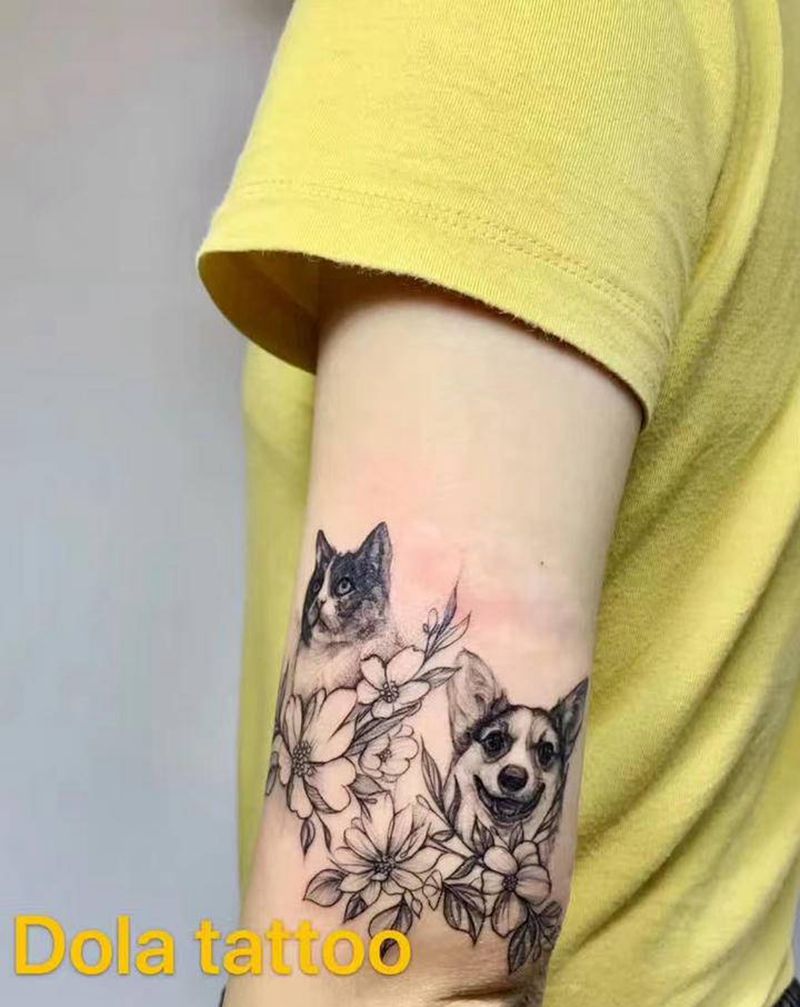 爱宠纹身图片_手臂欧美写实纹身图案