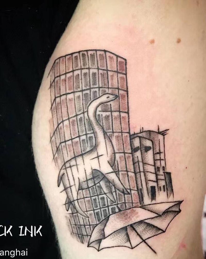 迷失东京纹身图片_手臂几何纹身图案