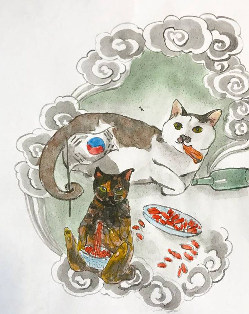 宠爱 手稿纹身图片_肩部背部水墨New School纹身图案