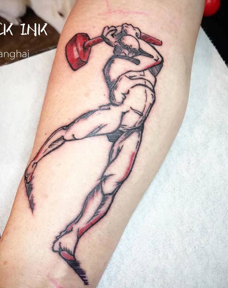 力纹身图片_手臂几何纹身图案