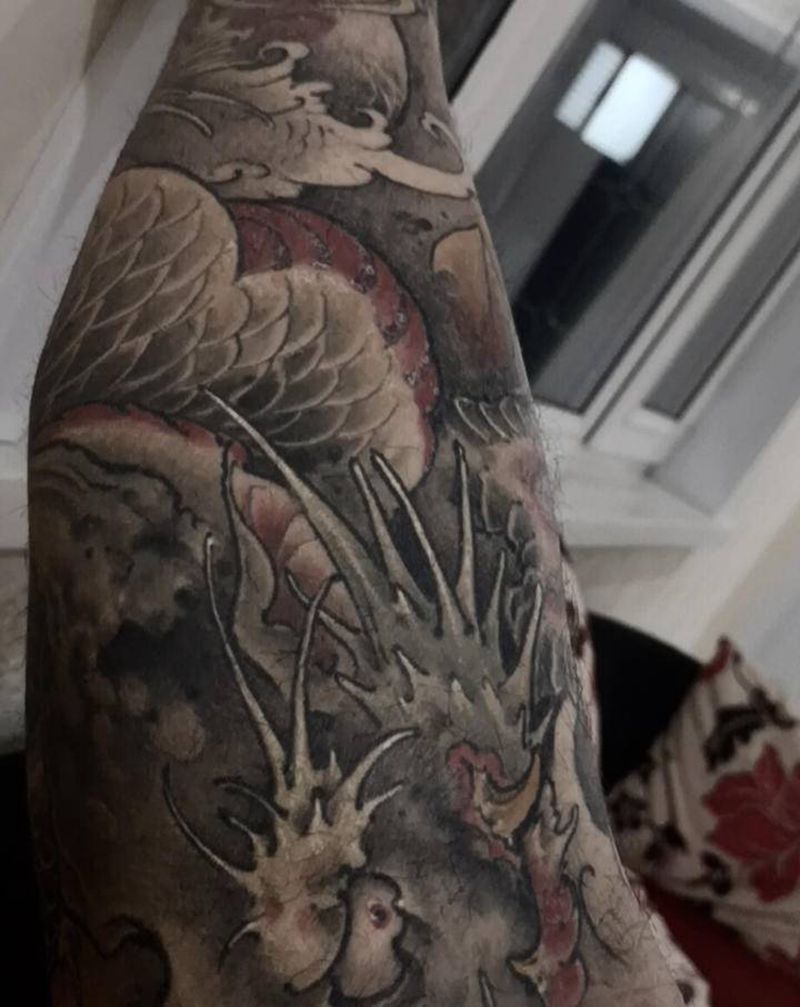 恢复后纹身图片_腿部新传统纹身图案