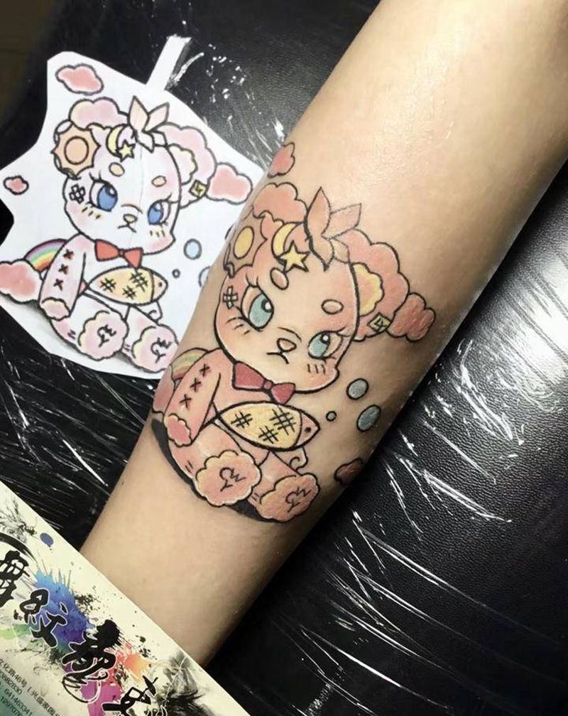 小熊纹身图片_手臂Old SchoolNew School纹身图案