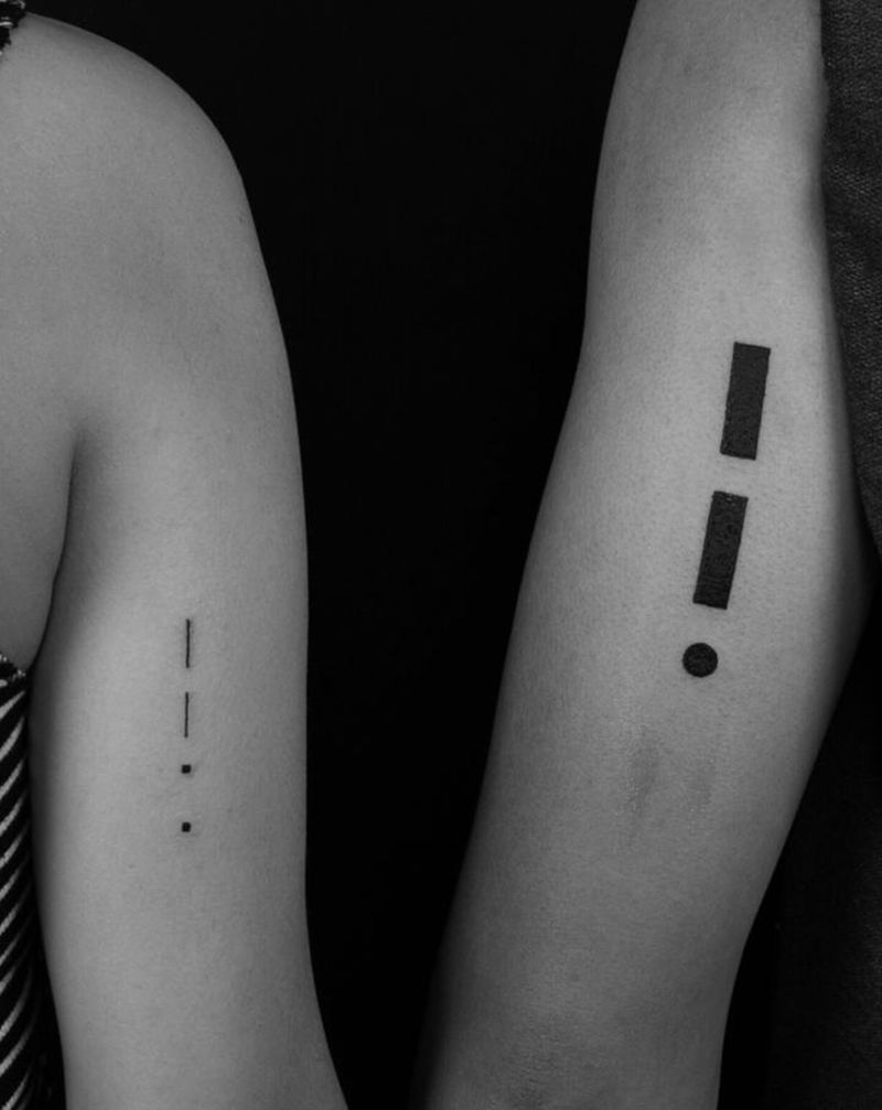 情侣几何纹身图片_手臂几何纹身图案