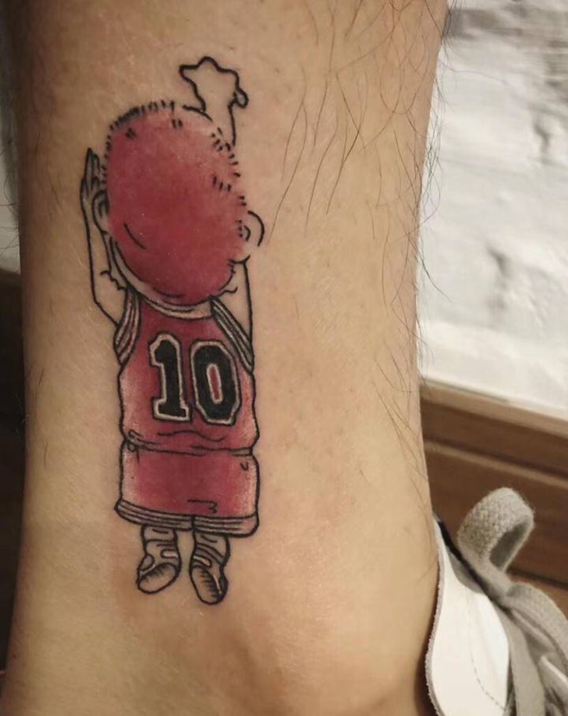 工作：樱木花道纹身图片_脚部纹身图案