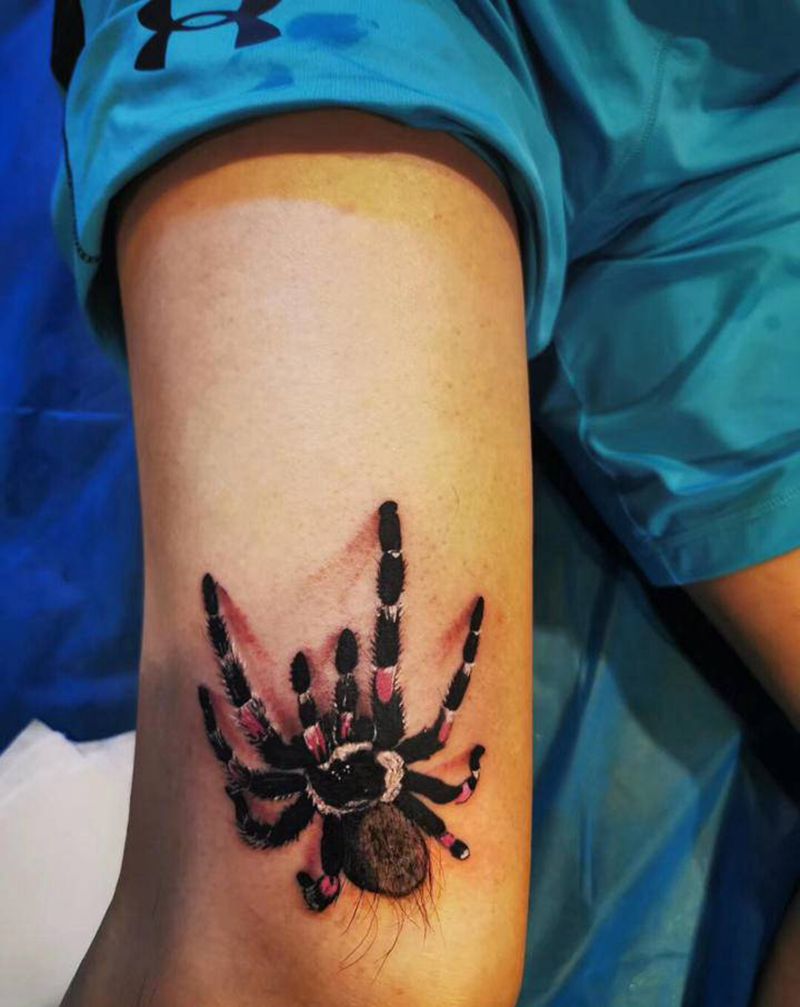 遮盖纹身图片_腿部欧美写实纹身图案