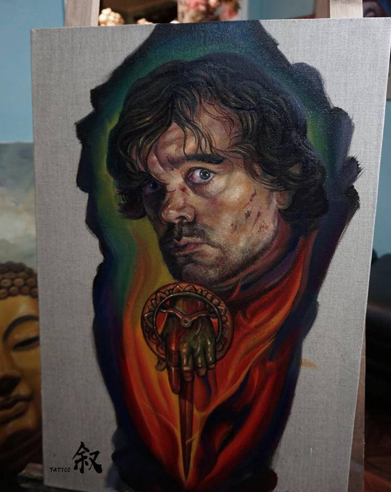 权力游戏小恶魔纹身图片_脚部纹身图案