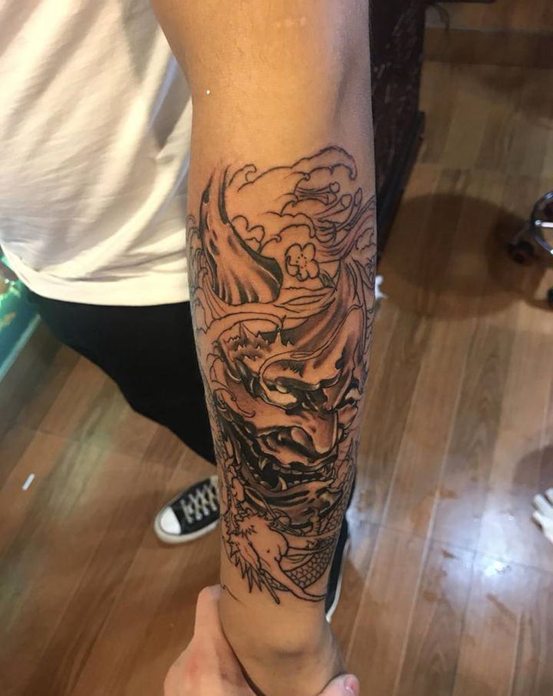 般若纹身图片_手臂新传统纹身图案