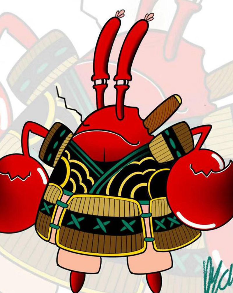 蟹老板纹身图片_New SchoolOld School纹身图案