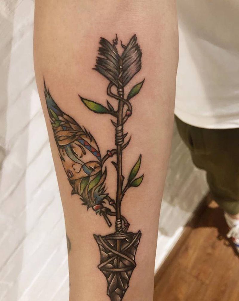 最近工作纹身图片_手臂New School纹身图案