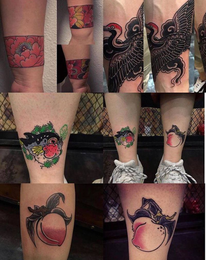 老传统小图纹身图片_颈部肩部老传统图腾纹身图案