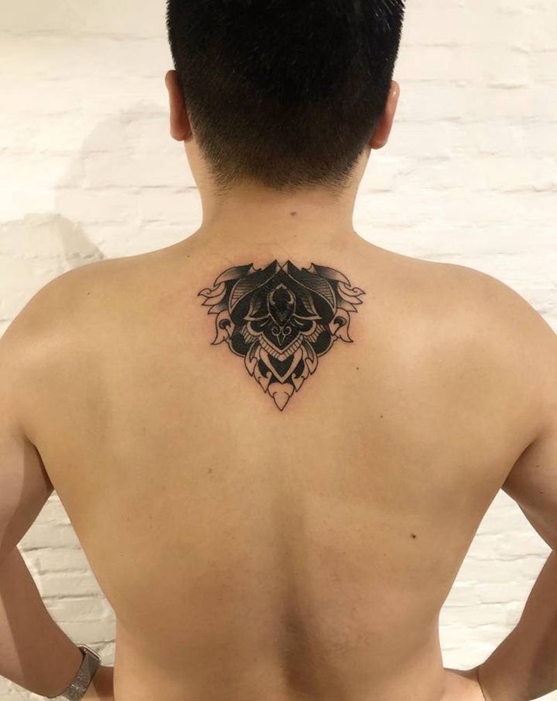 原创设计，旧纹身遮盖纹身图片_背部纹身图案