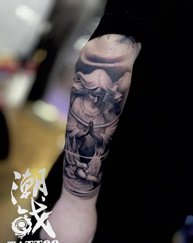 圣母玛利亚纹身图片_欧美写实新传统纹身图案