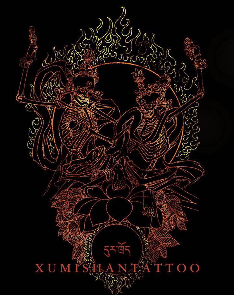 《屍摩賒那》纹身图片_胸部腹部新传统纹身图案