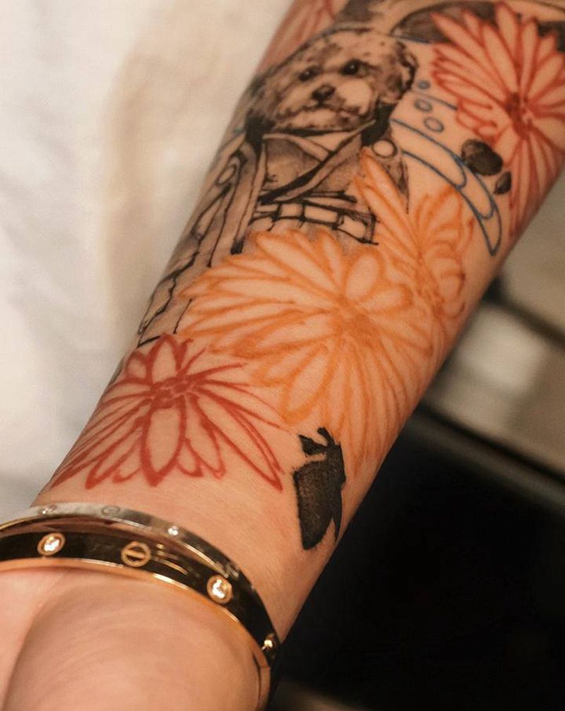 是二狗啊纹身图片_手臂新传统纹身图案