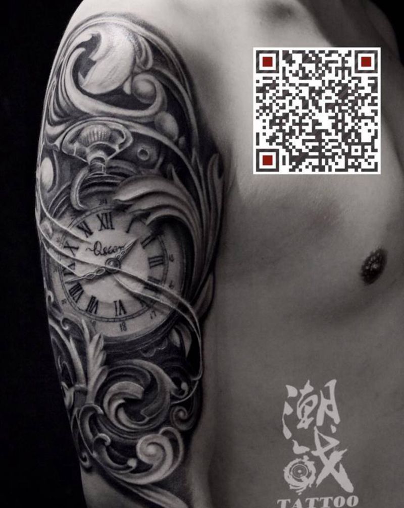 真爱时间纹身图片_欧美写实纹身图案