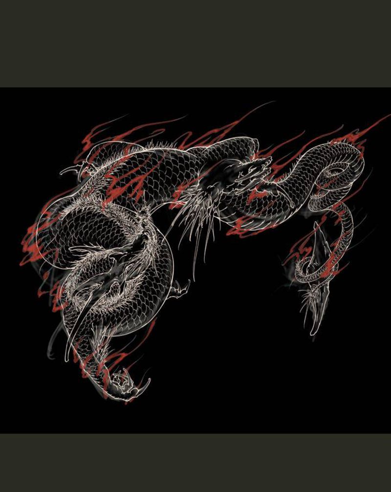 龍纹身图片_肩部手臂新传统纹身图案