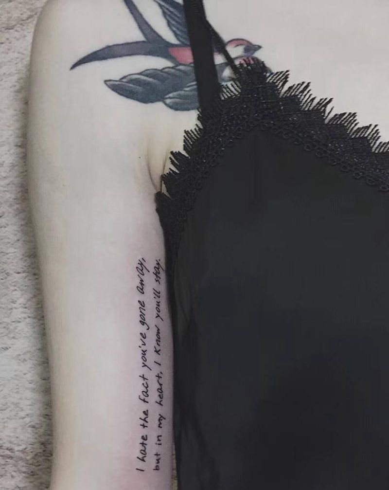 小清新文字纹身图片_手臂小清新文字纹身图案