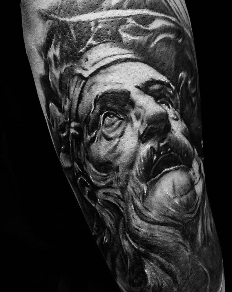 欧美写实包花臂纹身图片_手臂欧美写实纹身图案