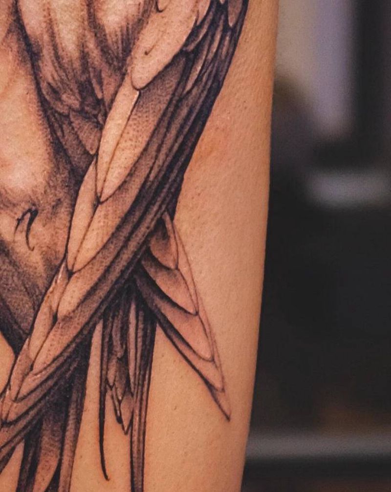 燕纹身图片_手臂New School纹身图案