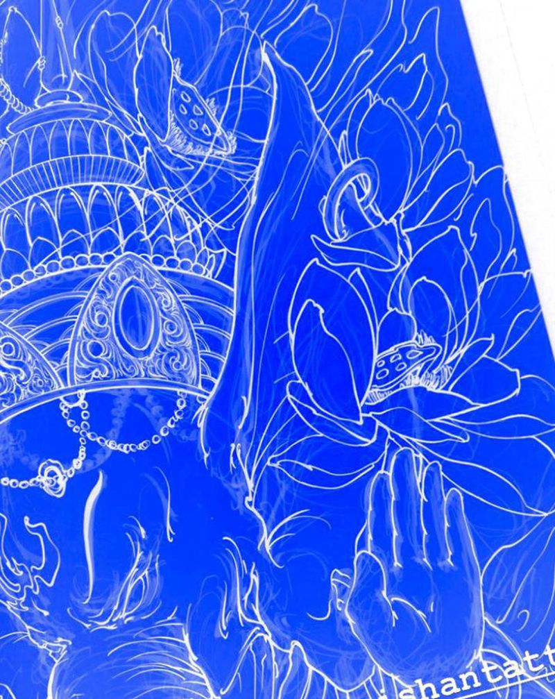 象神纹身图片_手臂新传统象神纹身图案