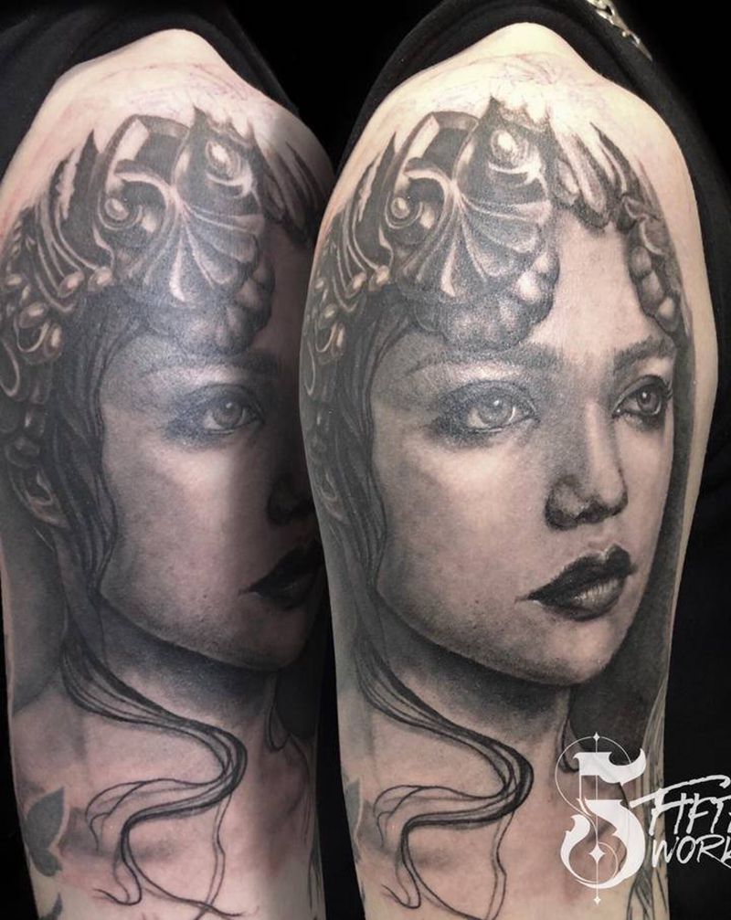 肖像纹身图片_手臂欧美写实纹身图案