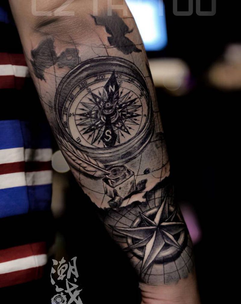 兄弟情深纹身图片_手臂欧美写实纹身图案