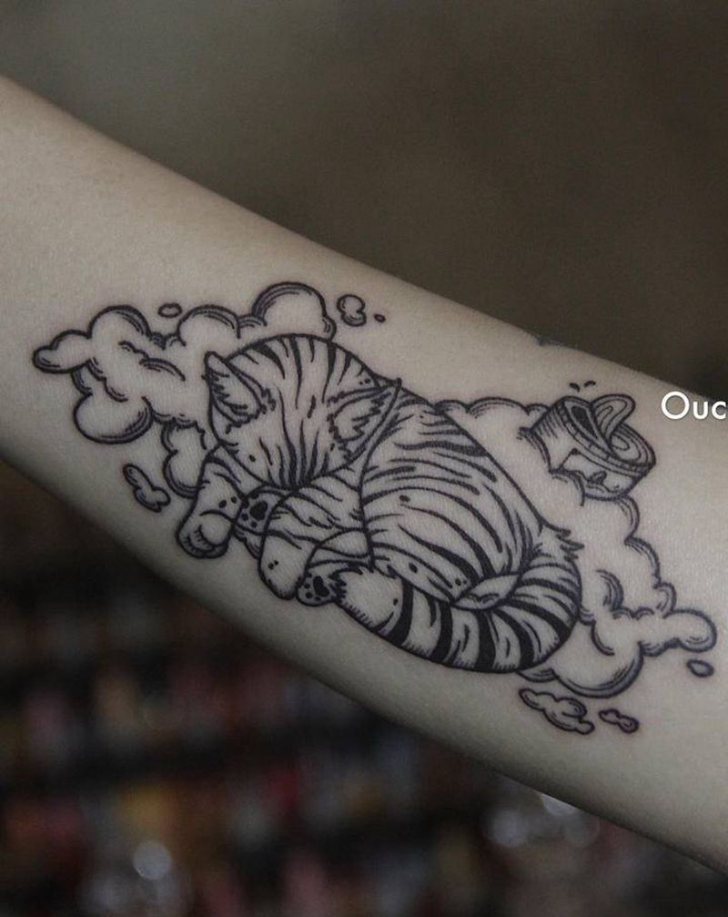 猫猫纹身图片_手臂纹身图案