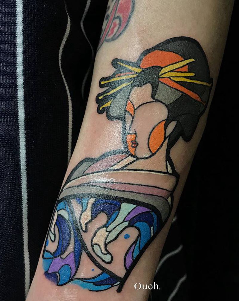 艺伎纹身图片_手臂纹身图案