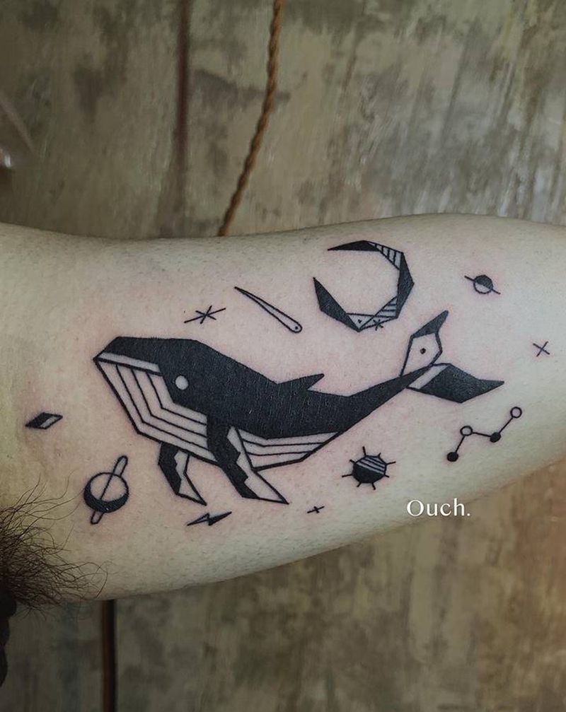 鲸鱼纹身图片_手臂纹身图案