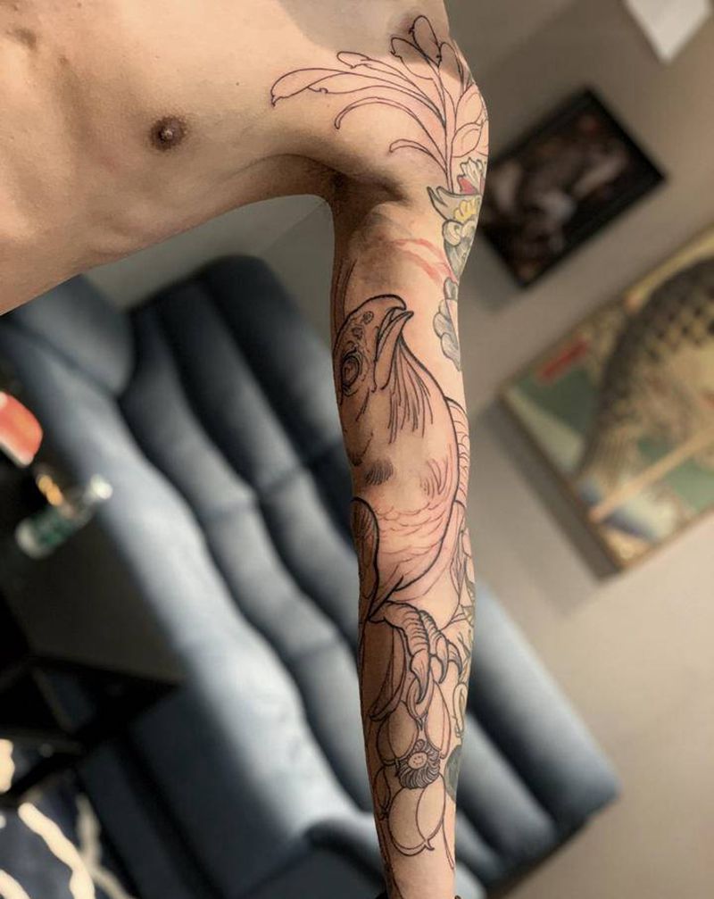 拼接newschool花臂纹身图片_手臂New School纹身图案