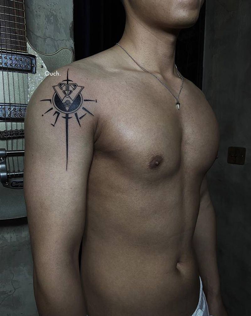 几何纹身图片_肩部几何纹身图案