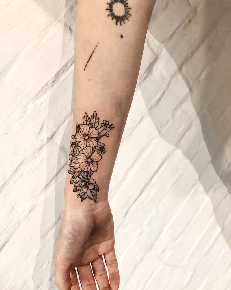 手臂花纹身图片_手部几何纹身图案