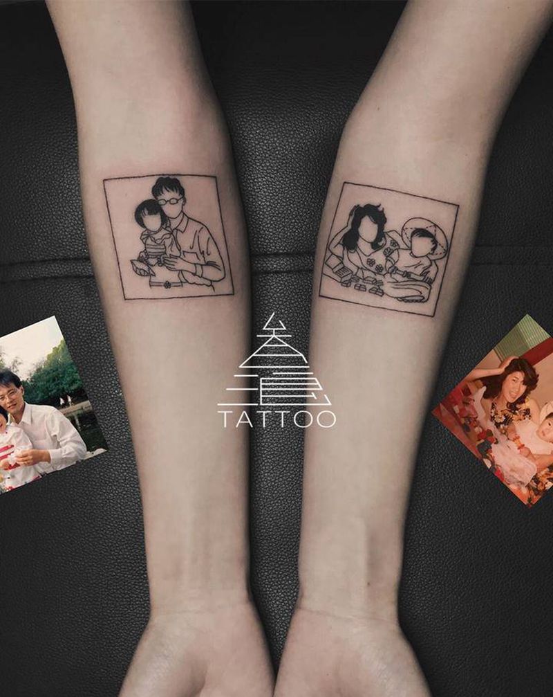 简笔画肖像纹身图片_手臂纹身图案