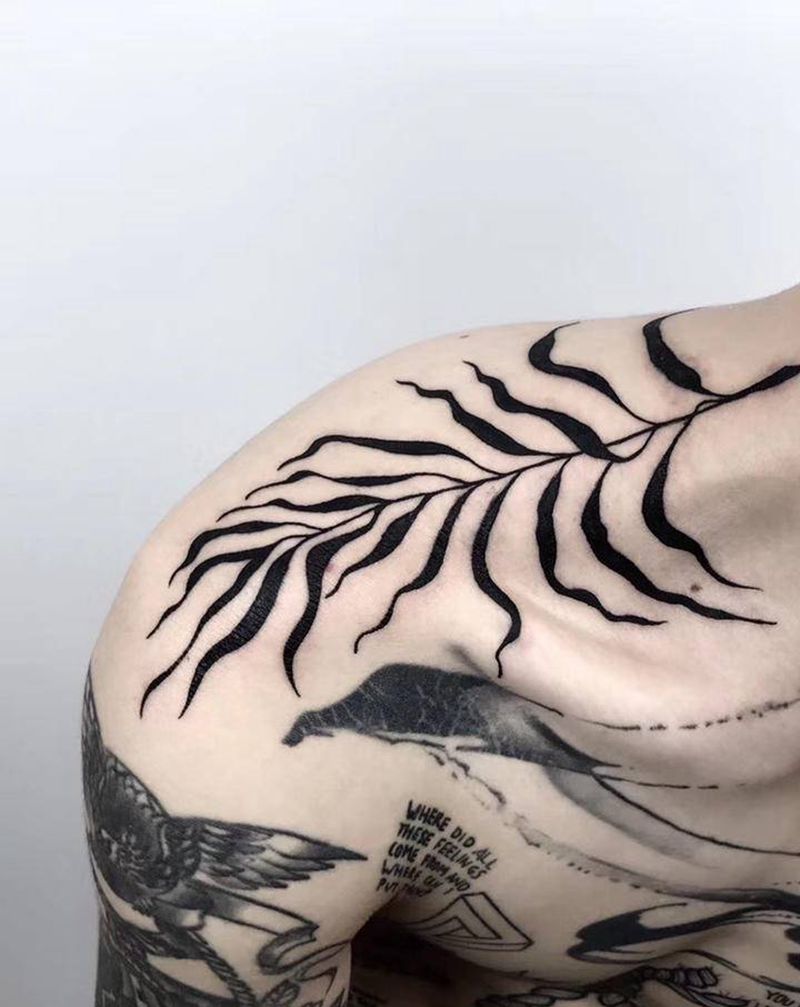 植物纹身图片_背部纹身图案