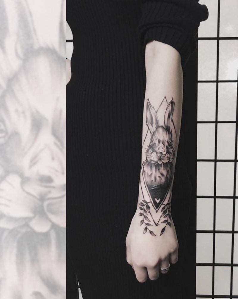 暗黑兔子纹身图片_手臂纹身图案