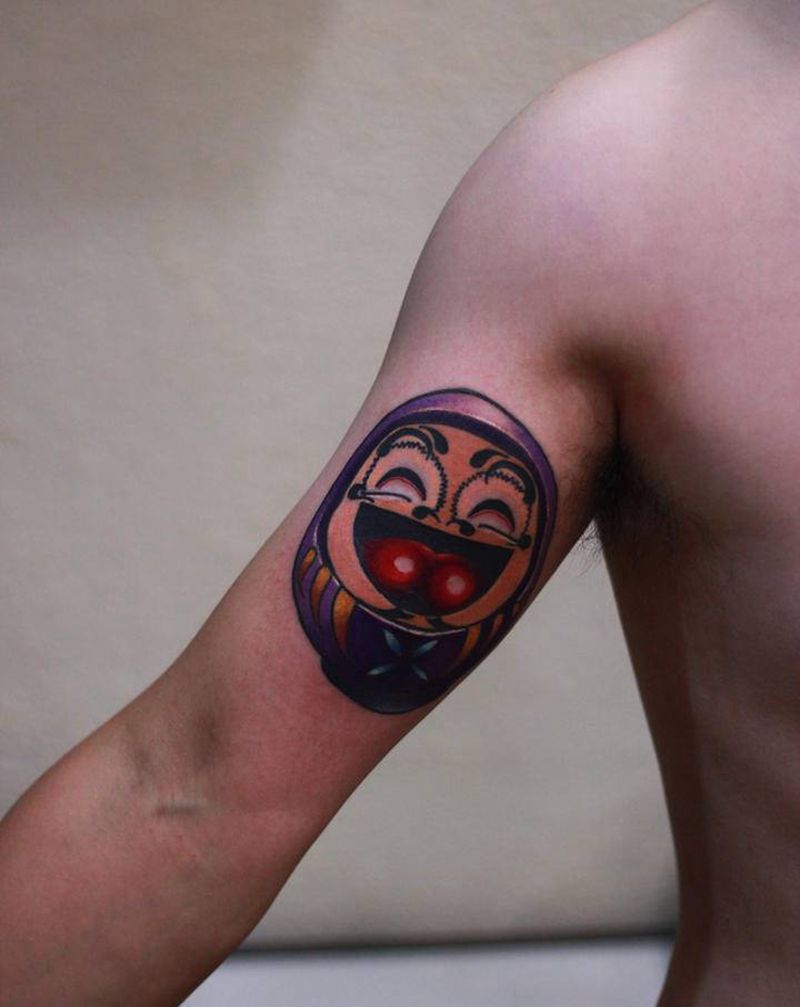 达摩蛋纹身图片_New School新传统纹身图案