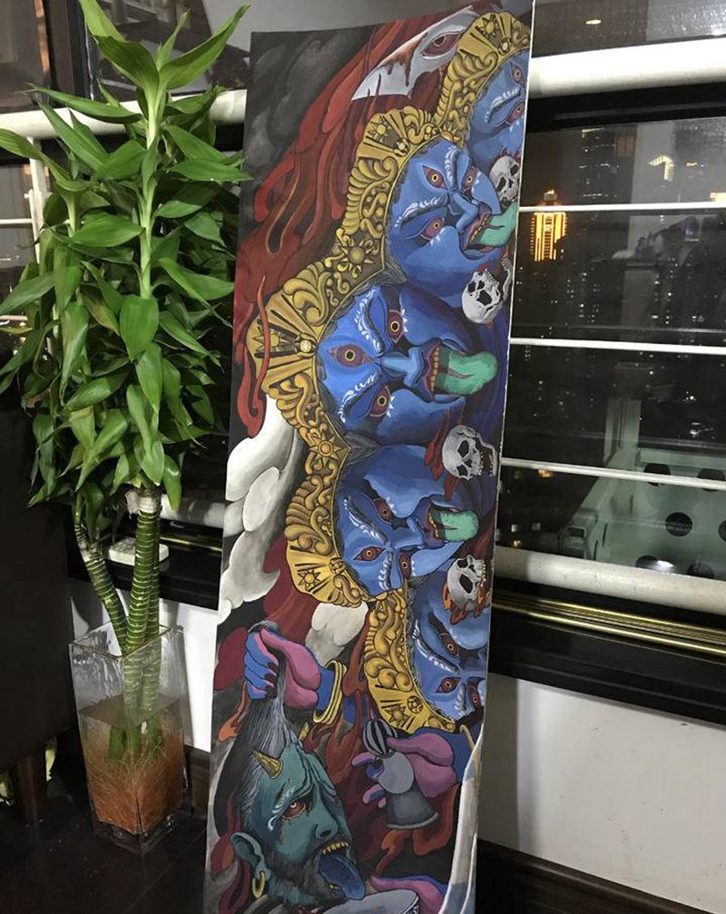 加利女神（毁灭之神）纹身图片_腿部手臂新传统纹身图案