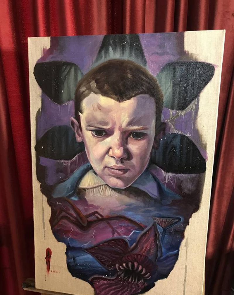 怪奇物语（纹身手稿）纹身图片_肩部手臂欧美写实怪奇物语纹身图案