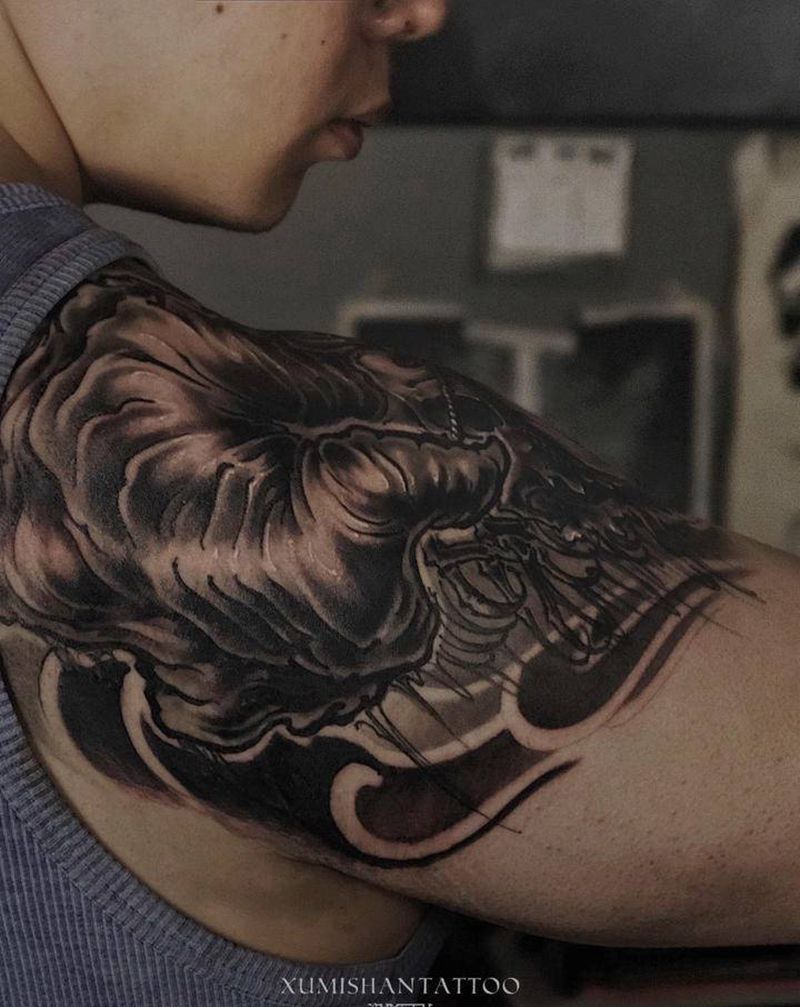 旧萨满/Old shaman纹身图片_手臂新传统欧美写实纹身图案