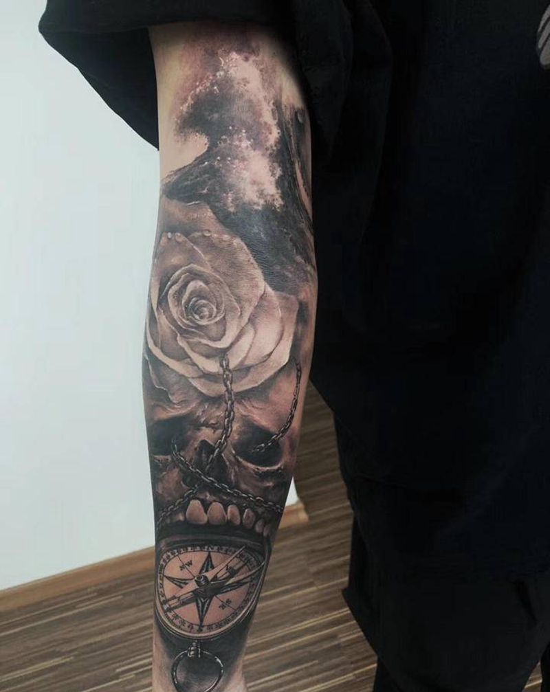 欧美纹身系列纹身图片_手臂欧美写实纹身图案