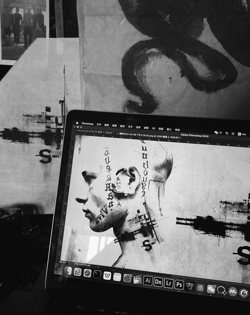 NIN 九寸钉纹身图片_颈部欧美写实图腾纹身图案