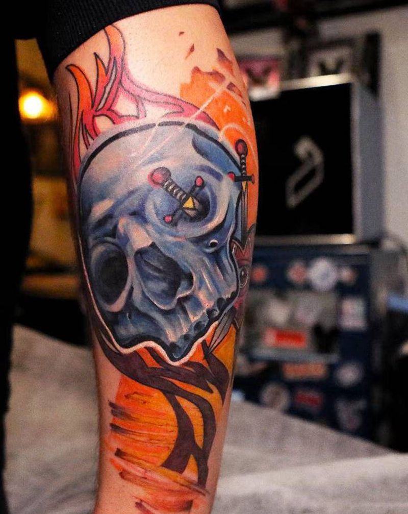 原创手稿上身纹身图片_New School纹身图案