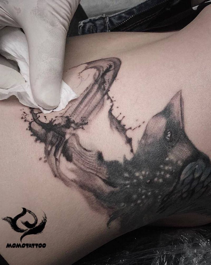 水墨纹身图片_水墨纹身图案